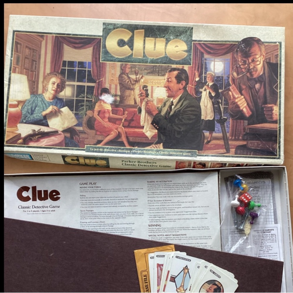 1993 Vintage Clue board game